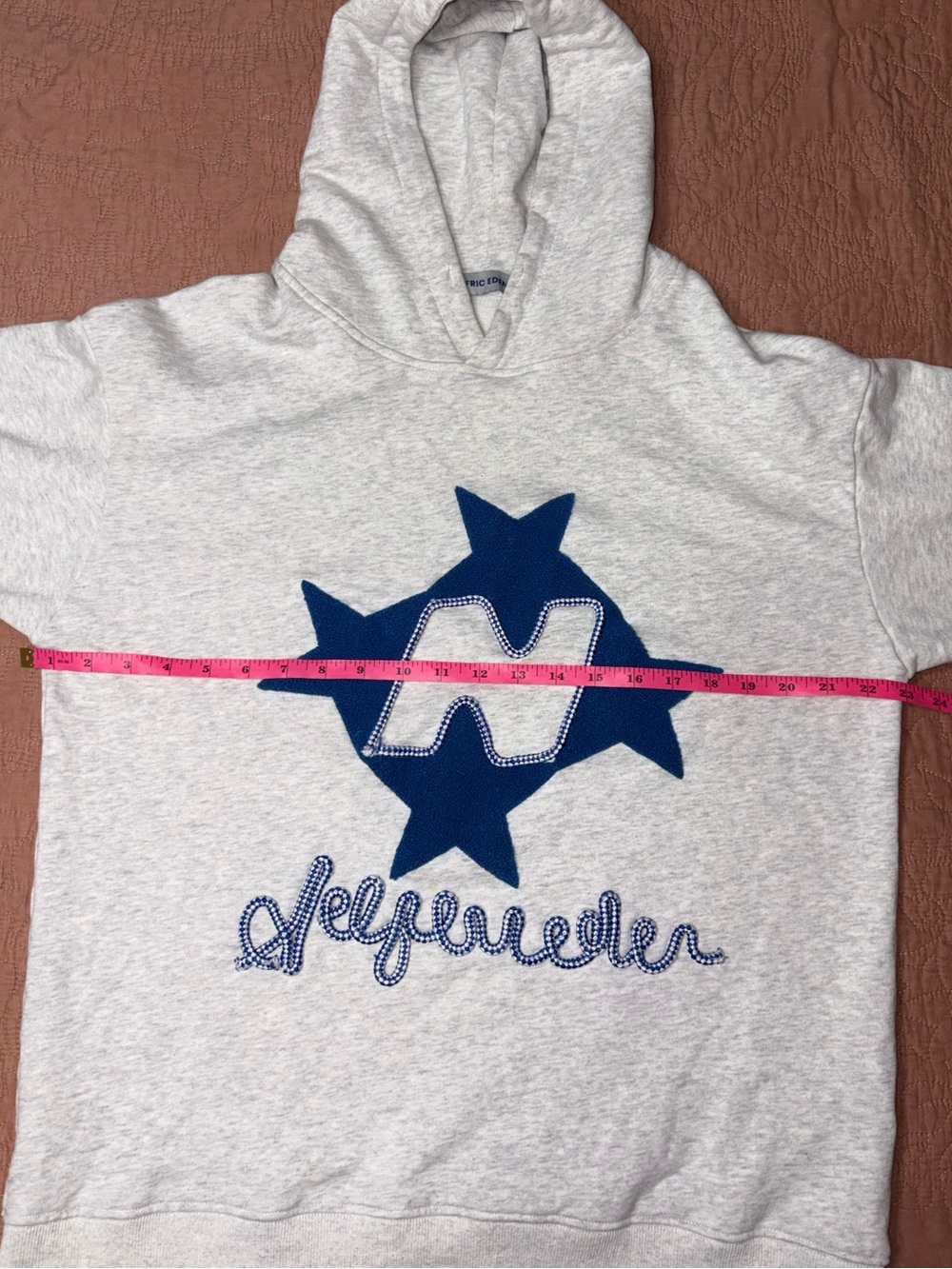 Aelfric Eden Gray Stellaris Embroidered Pullover Hoodie with Blue Stars size S - Picture 9 of 14